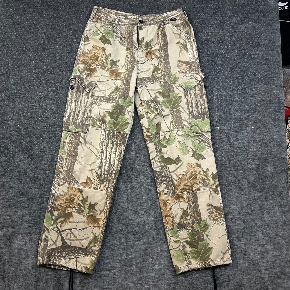 Realtree Camo Cargo Pants Men Medium Multicolor Good Vintage 90s USA Made 32x30